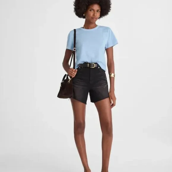 NEW Madewell Light Blue The Perfect Crewneck Tee in Cotton - Size: XS - Picture 9 of 9